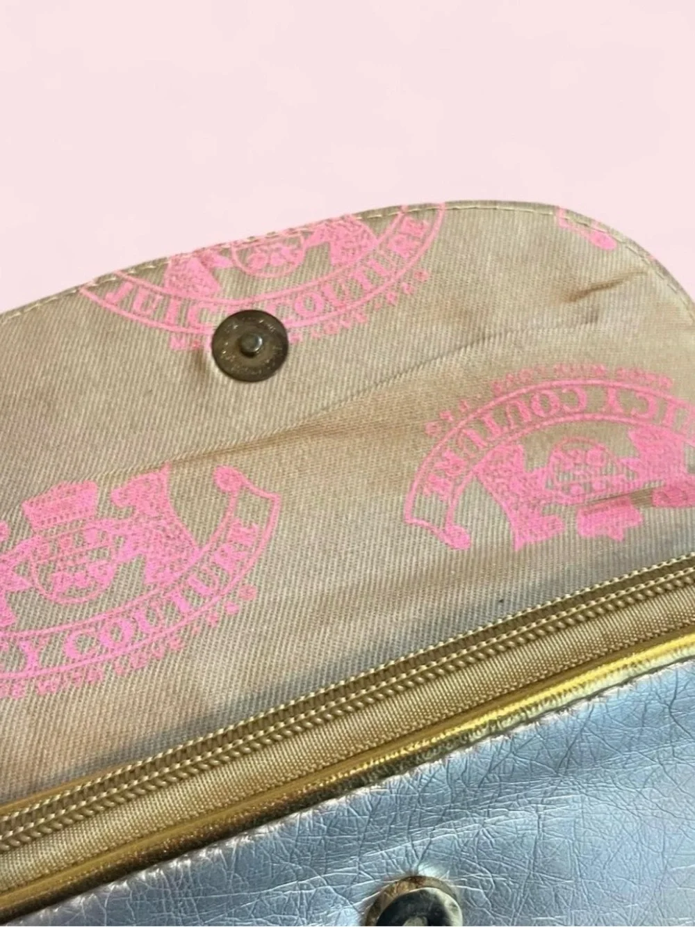Vintage Juicy Couture Iridescent Gold and Pink Accent Crossbody Bag